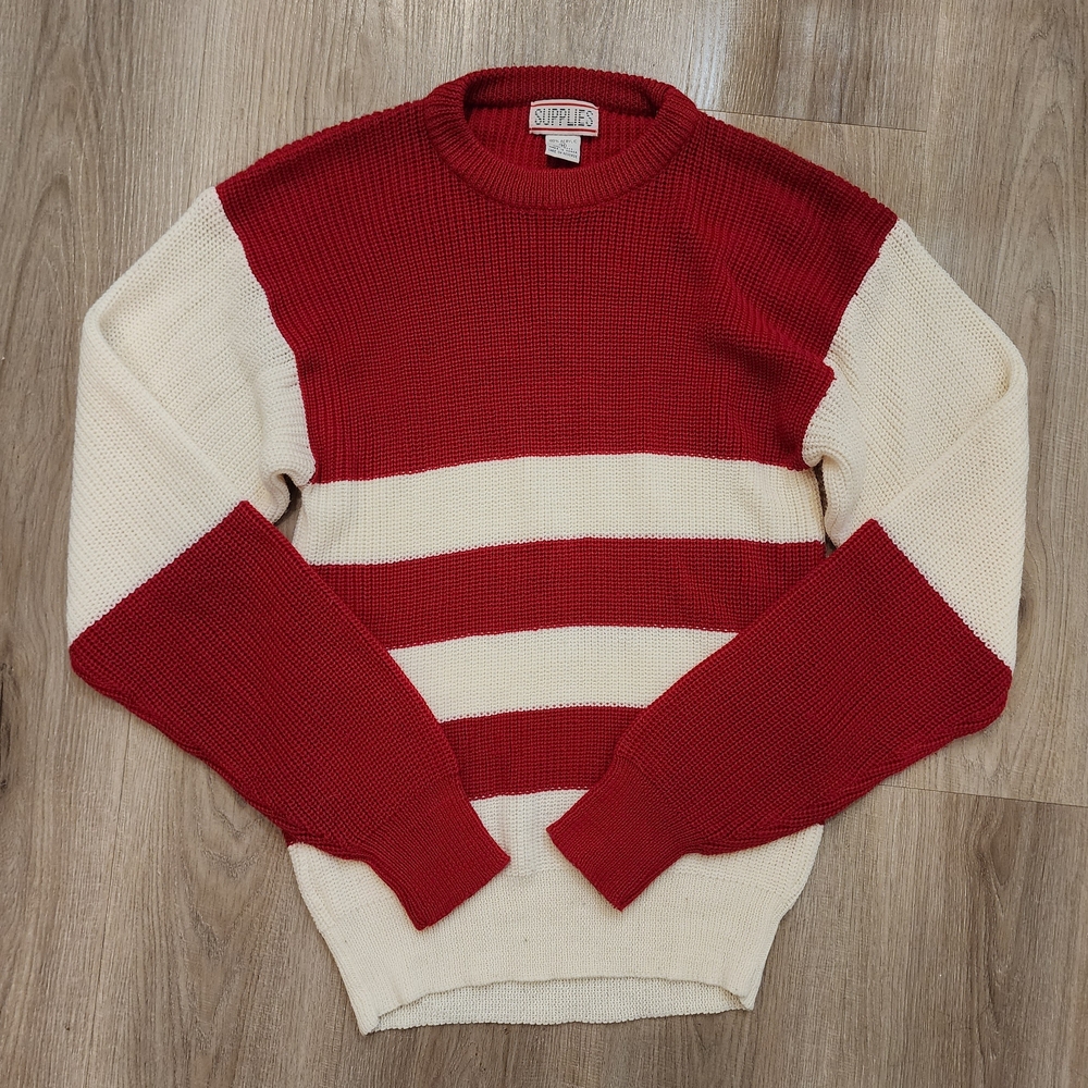 Vintage Red and White Sweater